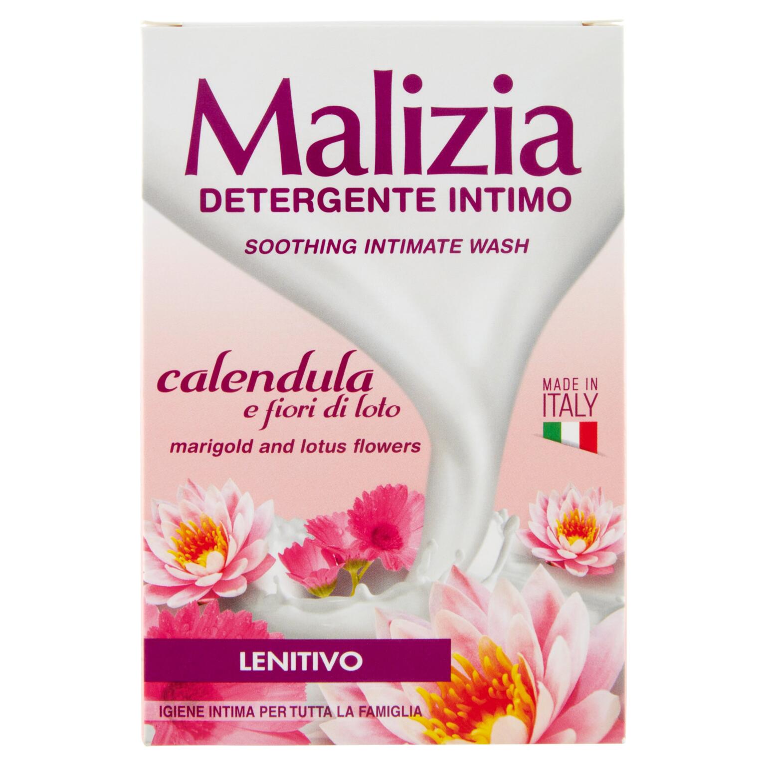Detergente intimo calendula e fiori di loto lentivo 200ml Malizia