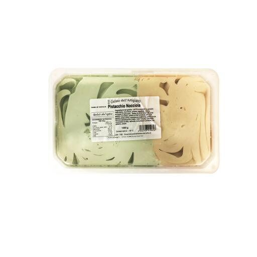 Gelato in vaschetta ai gusti nocciola e pistacchio da 1kg