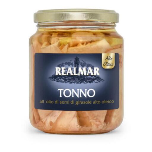 Filetto di Tonno in olio di semi di girasole alto oleico 350g Realmar