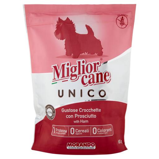 Crocchette di suino e prosciutto unico 800g Migliorcane