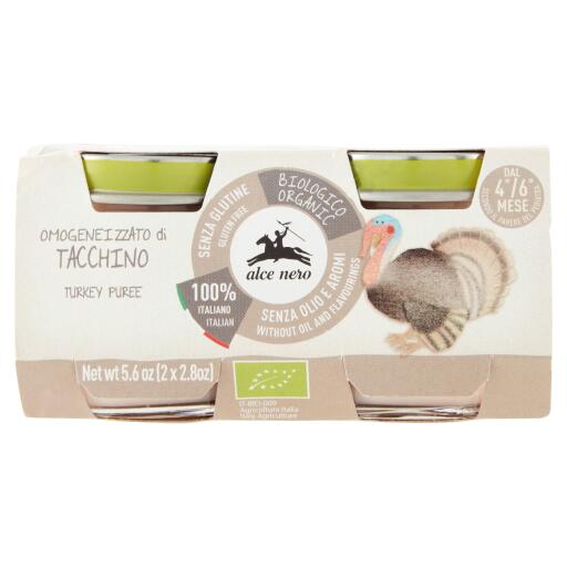 Omogeneizzato di tacchino 2x80g Bio Alce Nero