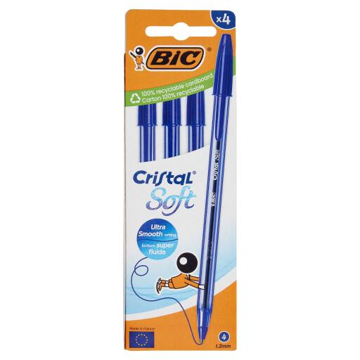 Penne cristal soft blue 4 pezzi Bic