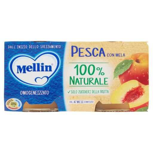 Omogeneizzato Pesca con Mela 2x100g Mellin