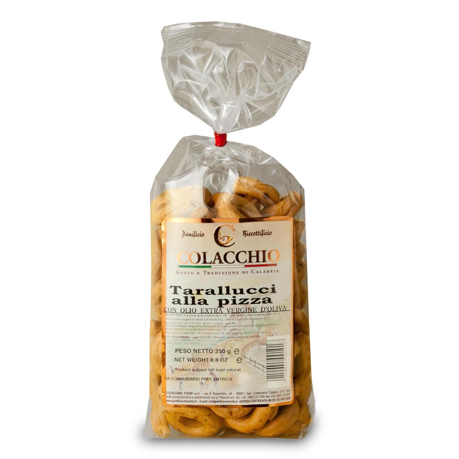 Tarallucci al gusto pizza con olio extra vergine d'oliva 250g Colacchio