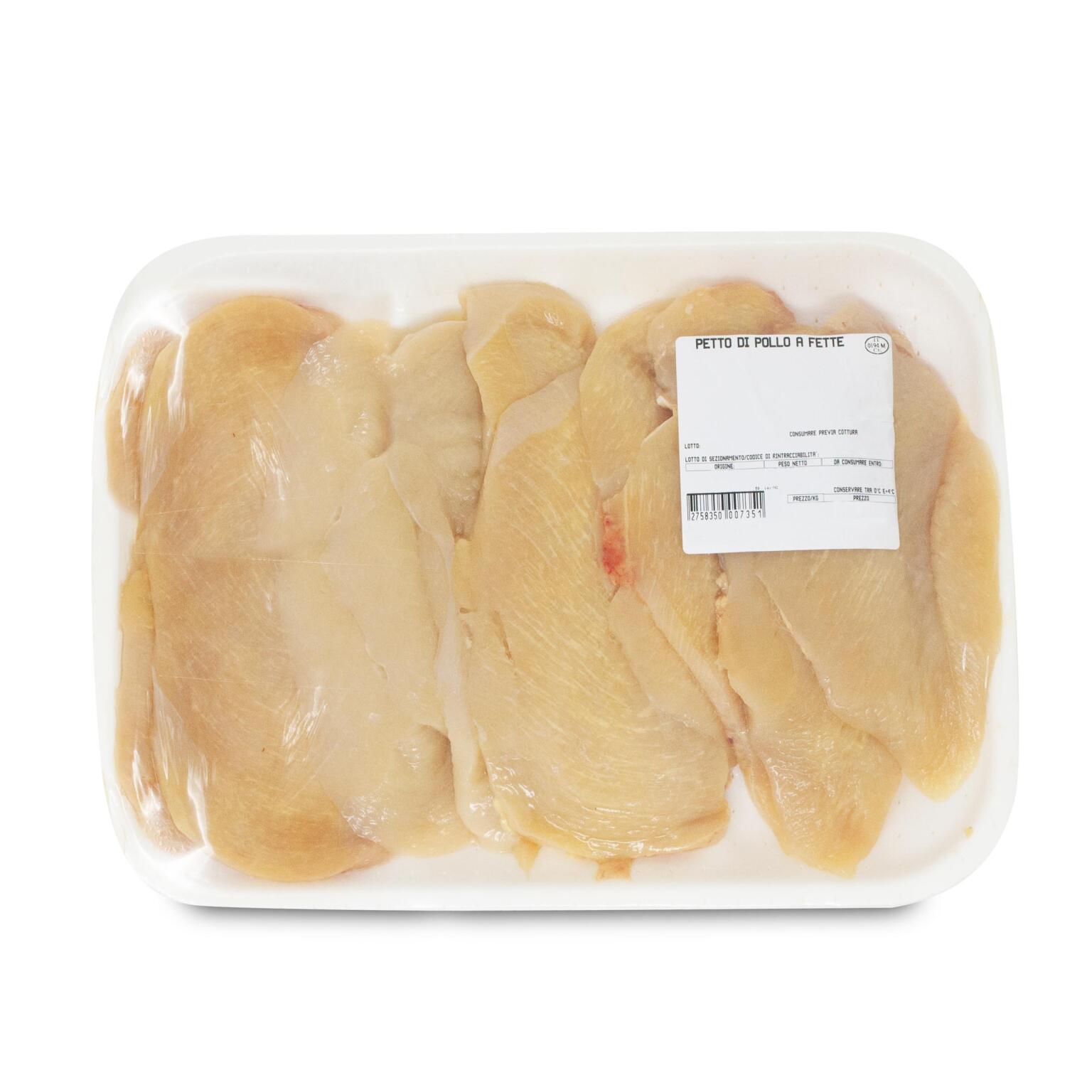 Petto di pollo a fette famiglia 900g circa
