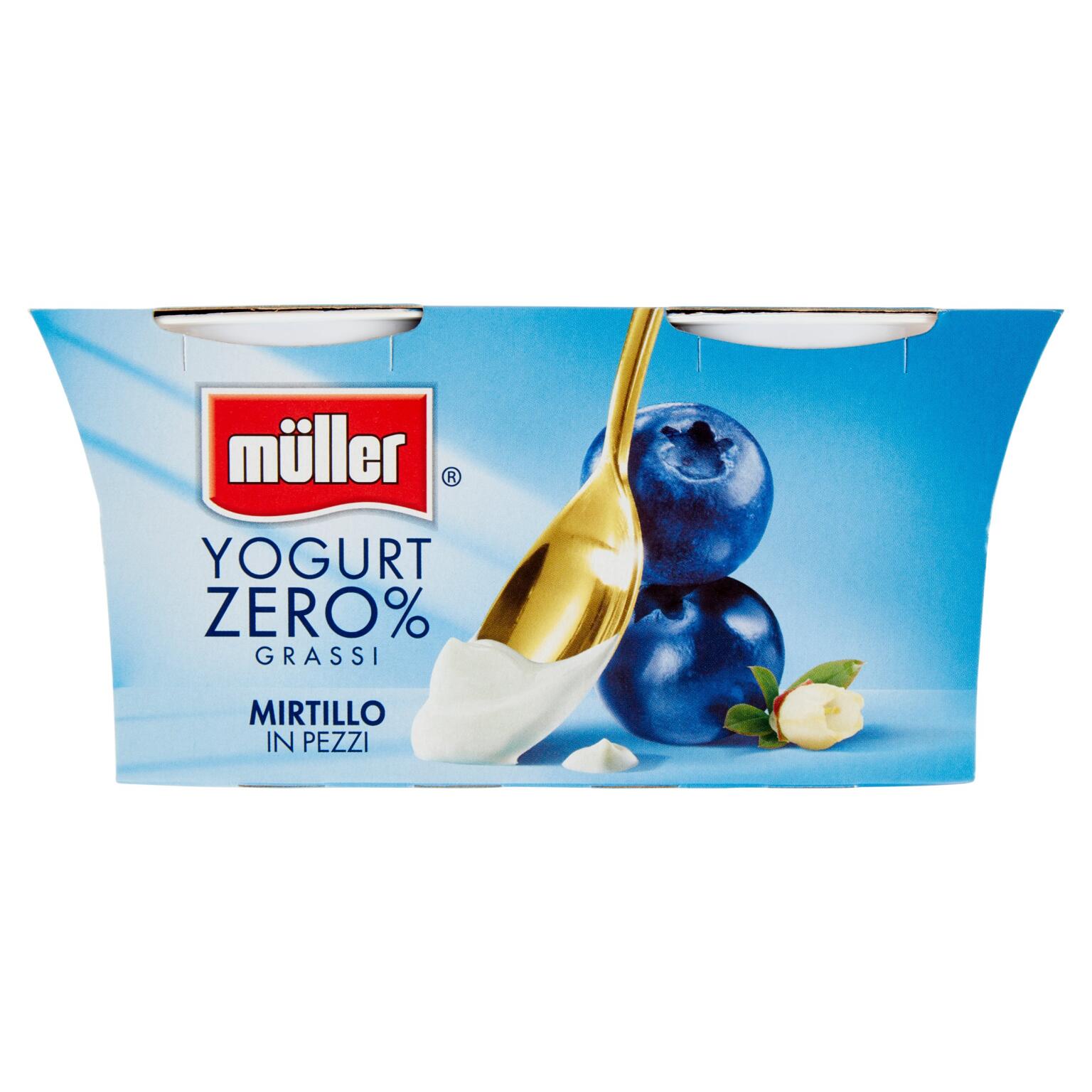 Yogurt 0% grassi con mirtillo a pezzi 2x125g Muller