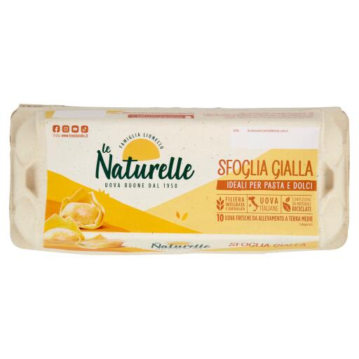Uova Naturelle sfoglia gialla M da allevamento a terra conf.x 10