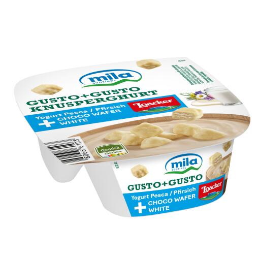 Gusto+Gusto Yogurt Pesca+Wafer Loacker White 150g Mila