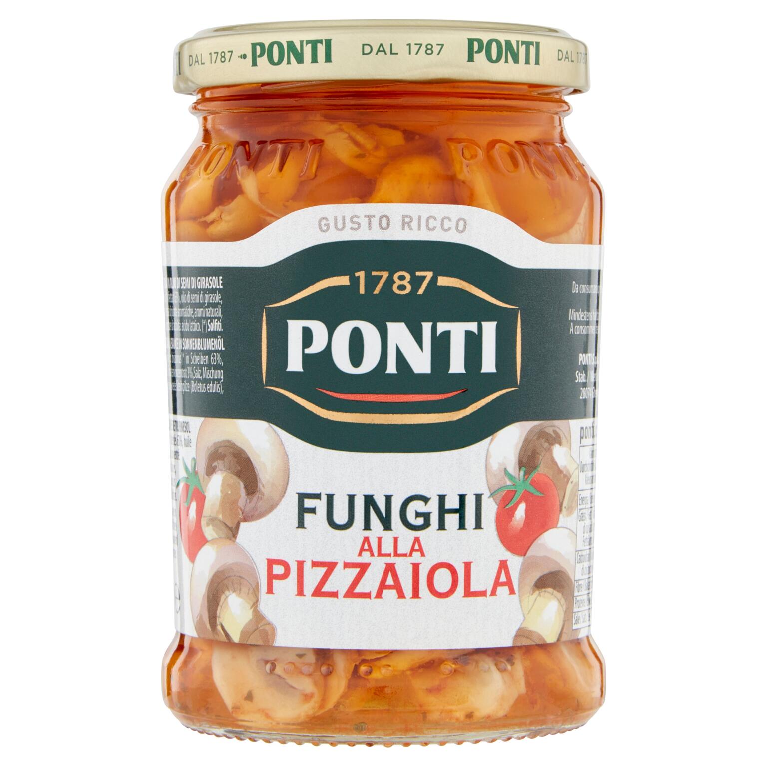 Funghi alla pizzaiola in olio di semi di girasole 280g Ponti
