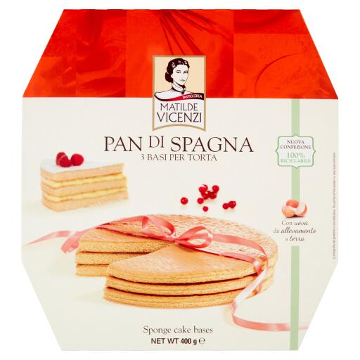Pan di Spagna 3 Basi per Torte 400g Vicenzi