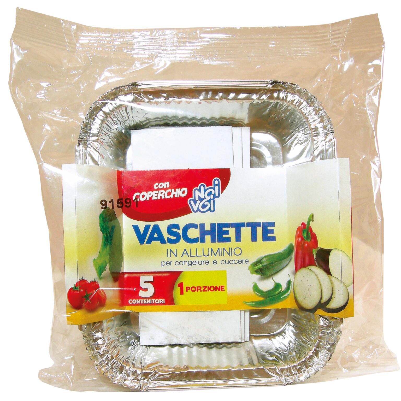 Contenitore con coperchio da 1porzione 5 pezzi Noi&Voi