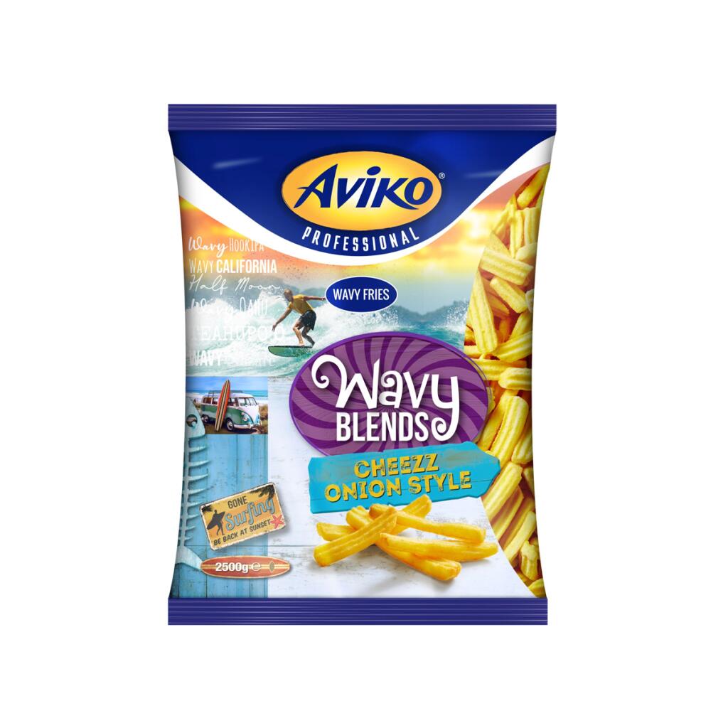 Patate fritte wavy cheezz&onion da 2,5kg Aviko