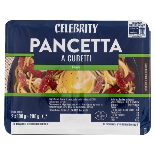 Pancetta cubetti dolce 100gx2 Celebrity