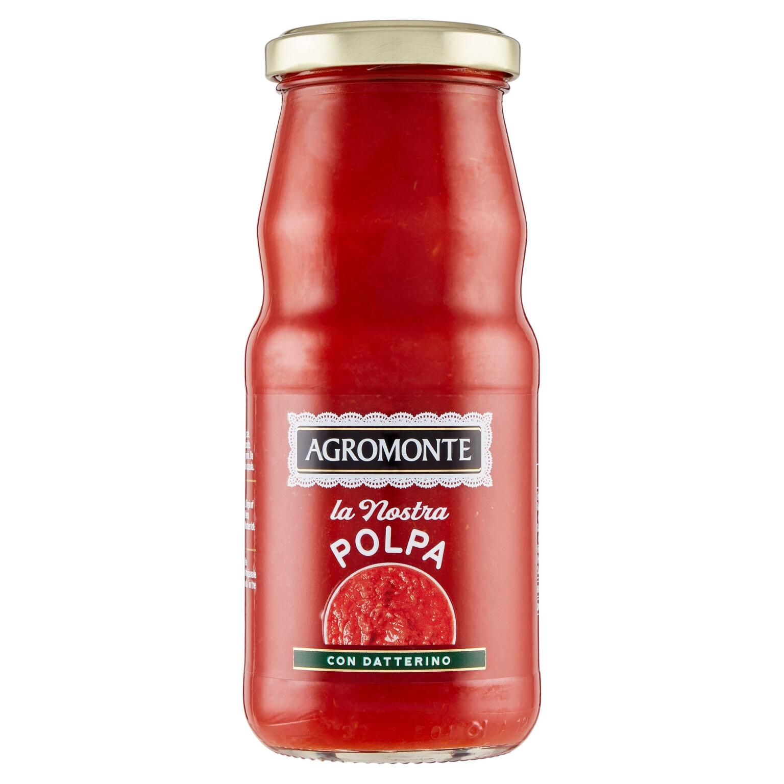Polpa di pomodoro e datterino in bottiglia 360g, Agromonte
