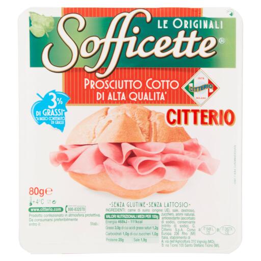 Sofficette prosciutto cotto 80g Citterio senza glutine