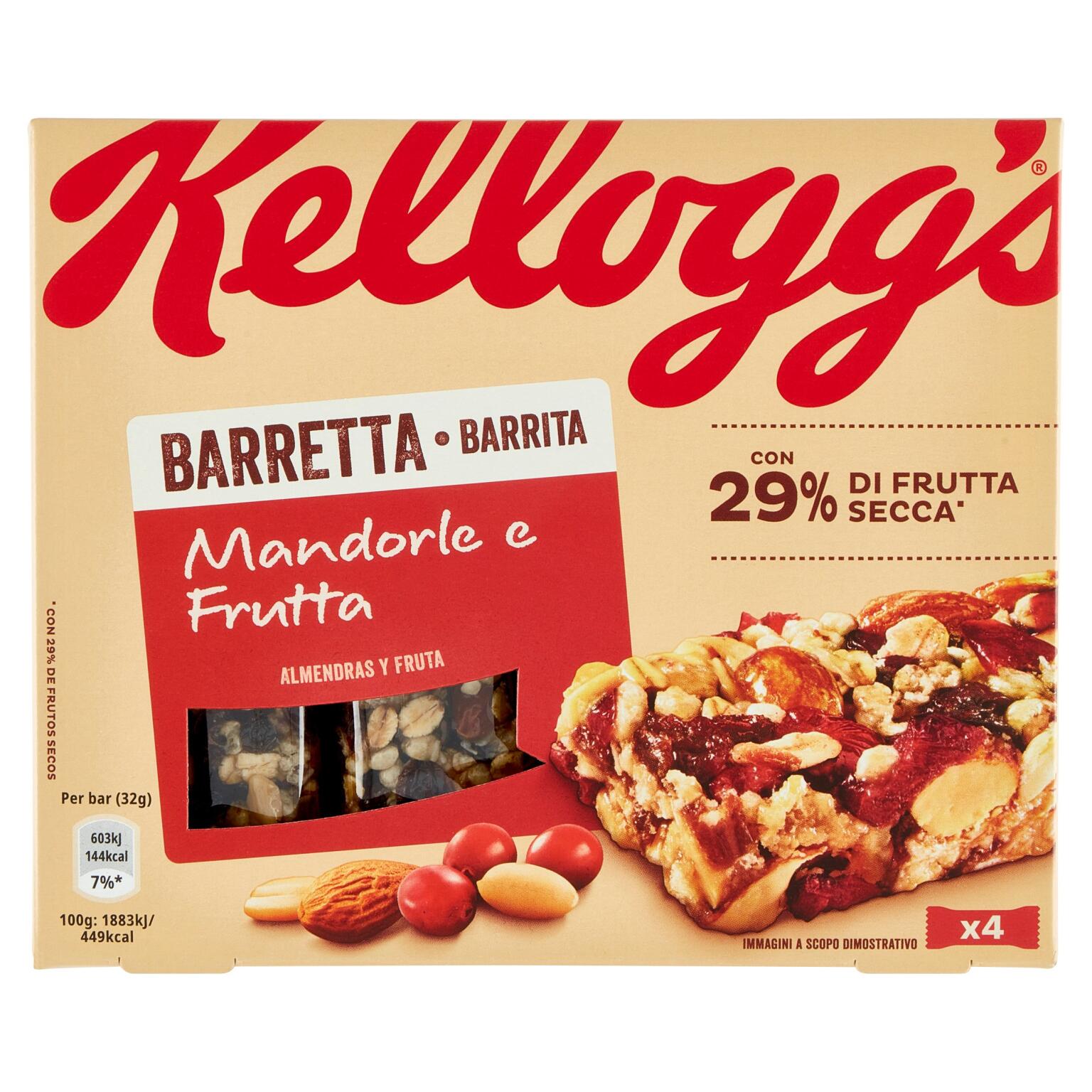 Barrette mandorle e frutta 4x32g Kellogg's