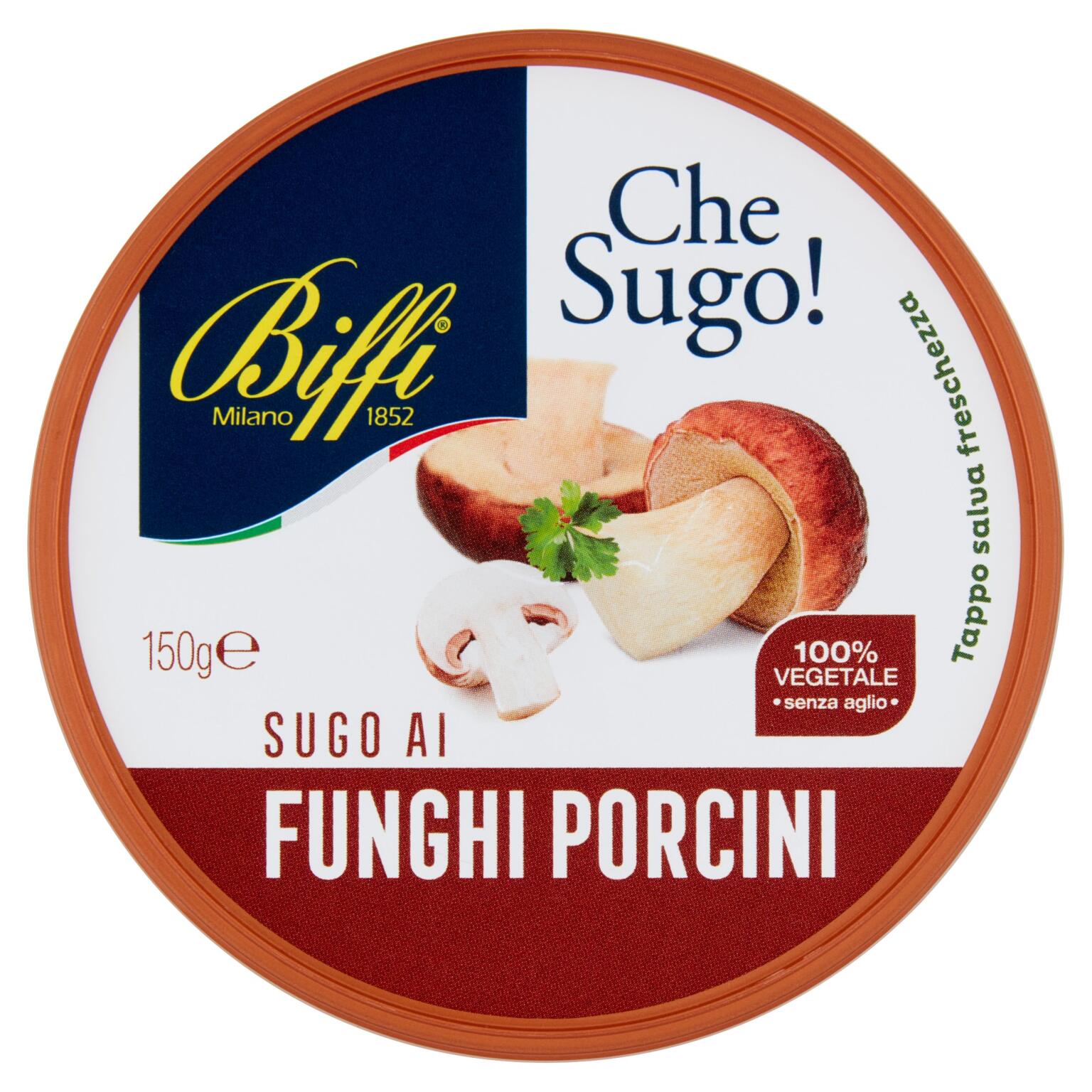 Sugo vegetale fresco ai porcini 150g Biffi senza panna, e conservati senza glutine