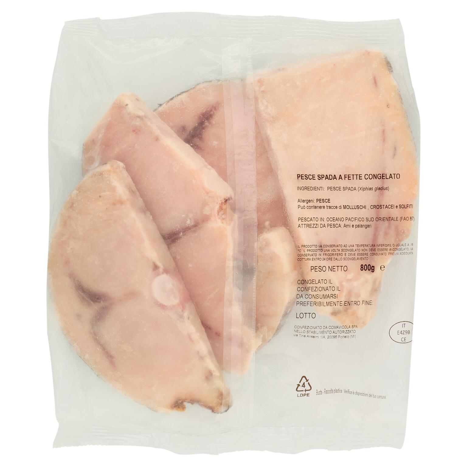 Filetto di pesce spada grado A superior 800g