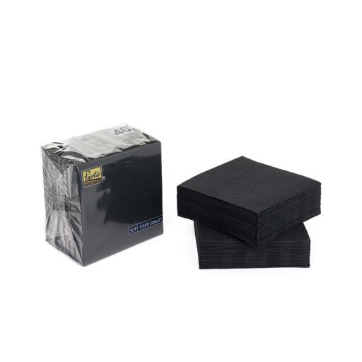 40 Tovaglioli 25x25cm 2veli Nero