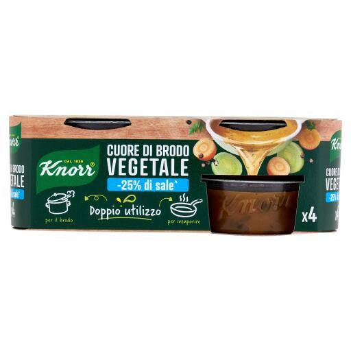 Cuore di Brodo Vegetale meno sale 4x28g Knorr