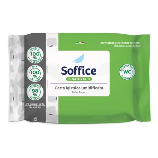 Carta igienica umidificata 15 pezzi Soffice natural