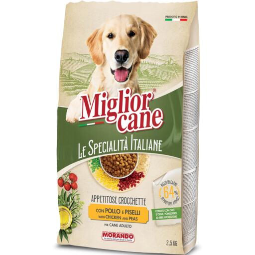 Migliorcane croccantini da 2,5kg pollo e piselli