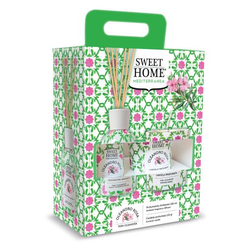 Profumatore per Ambiente con candela Oleandro Rosa Sweet Home