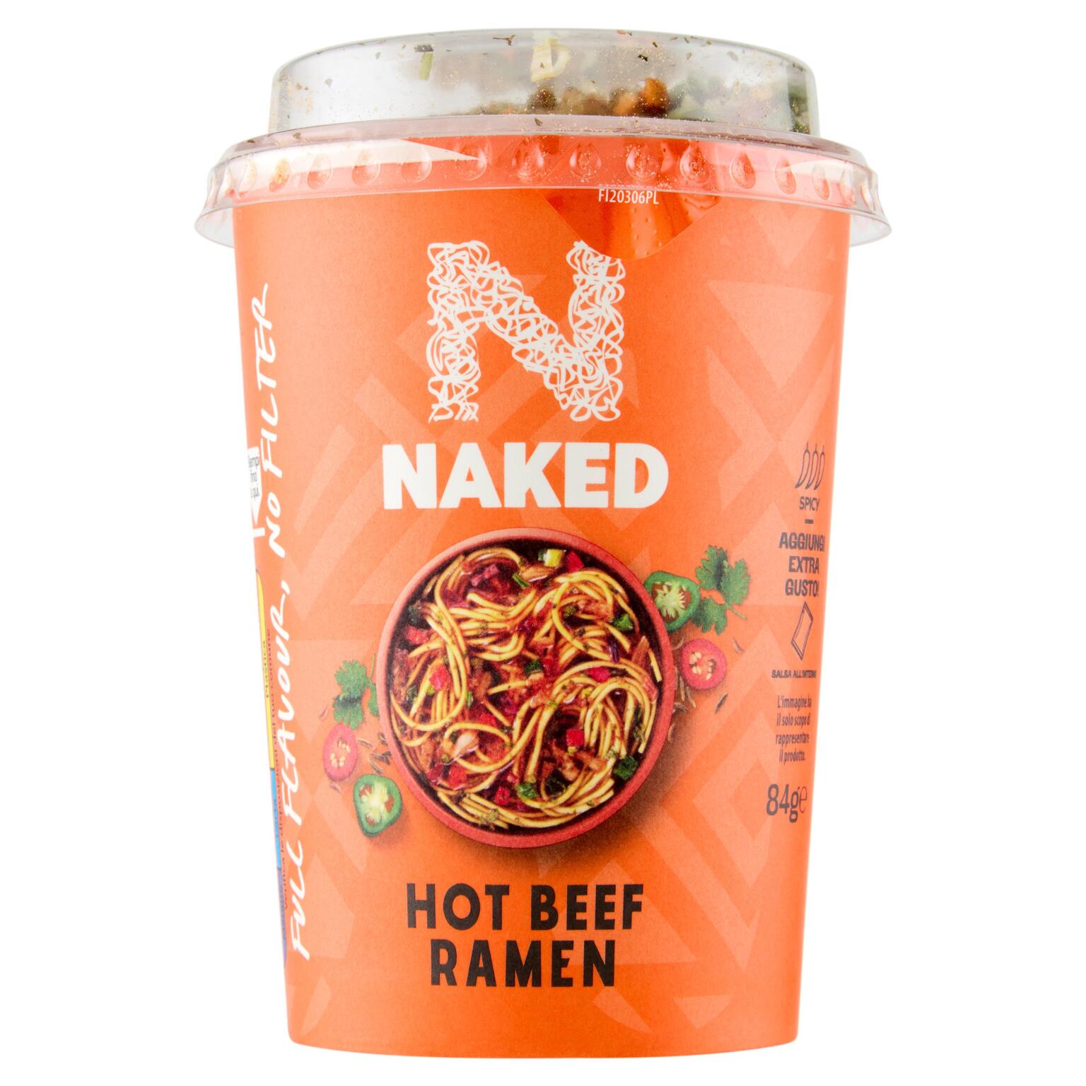 Noodles Hot beef ramen 84g Naked