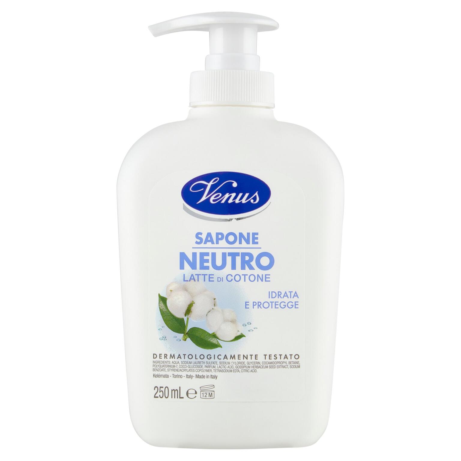 Sapone liquido 250ml Latte di cotone neutro Venus