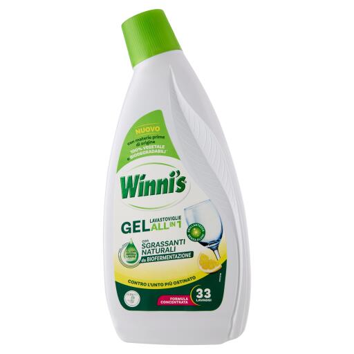 Gel Lavastoviglie Limone Allin1 33 lavaggi 561ml Winni's
