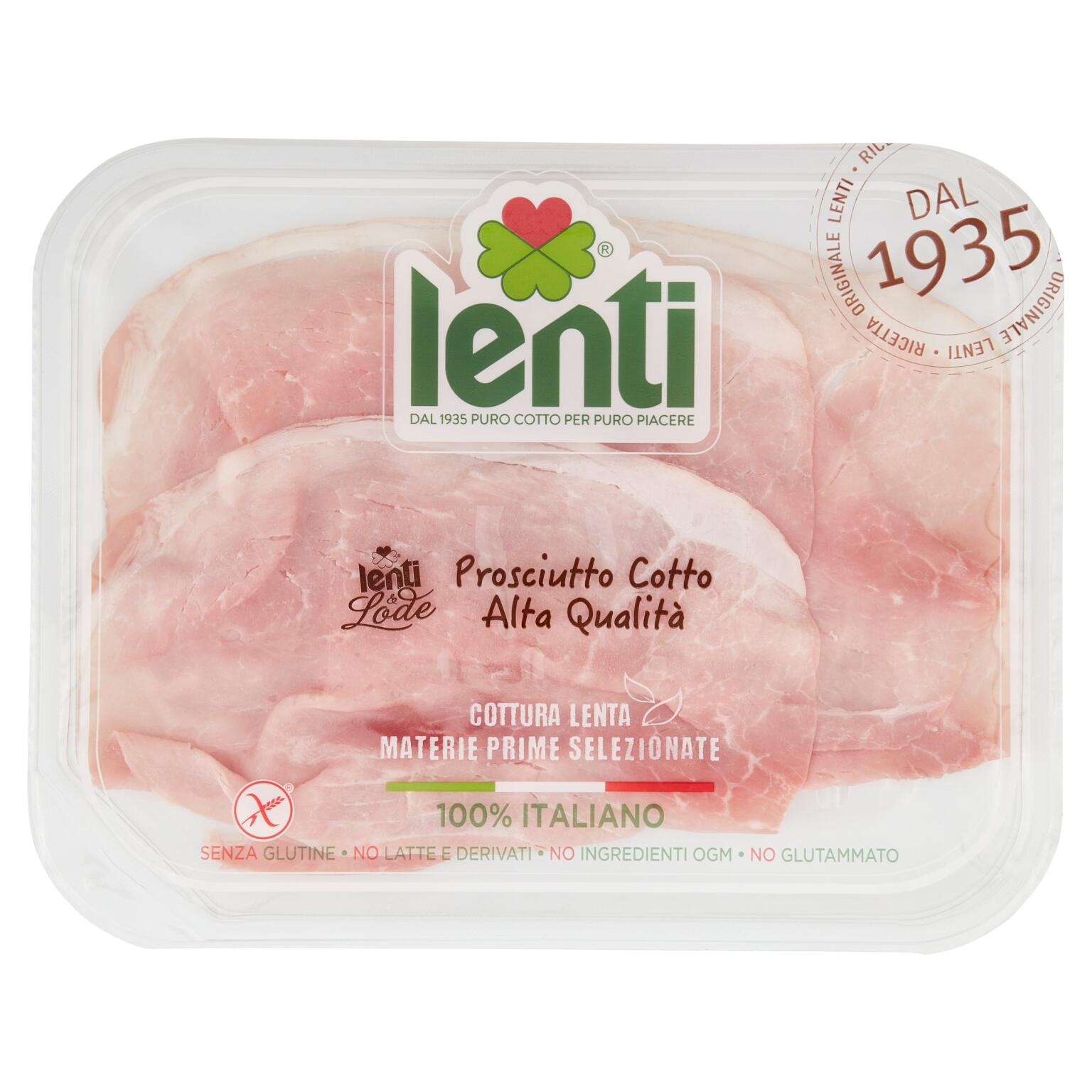 Prosciutto cotto alta qualità italiano 120g Lenti&Lode