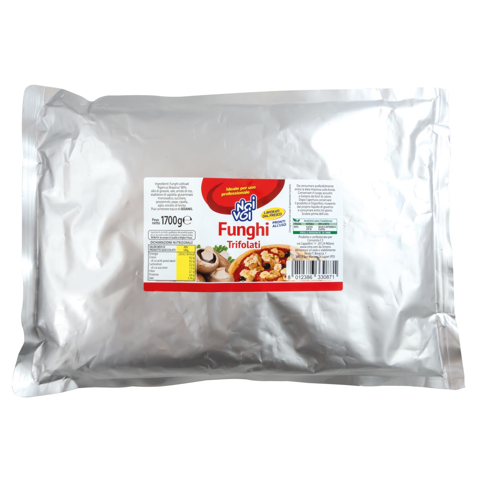 Funghi champignon trifolati da 1,7kg Noi & Voi