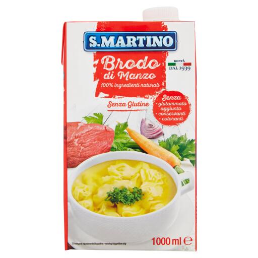 Brodo di manzo liquido 1 litro San Martino