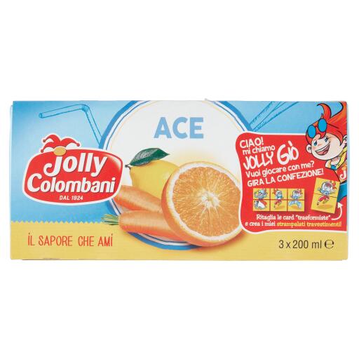 Succo brick 3x200ml gusto ace Jolly Colombani