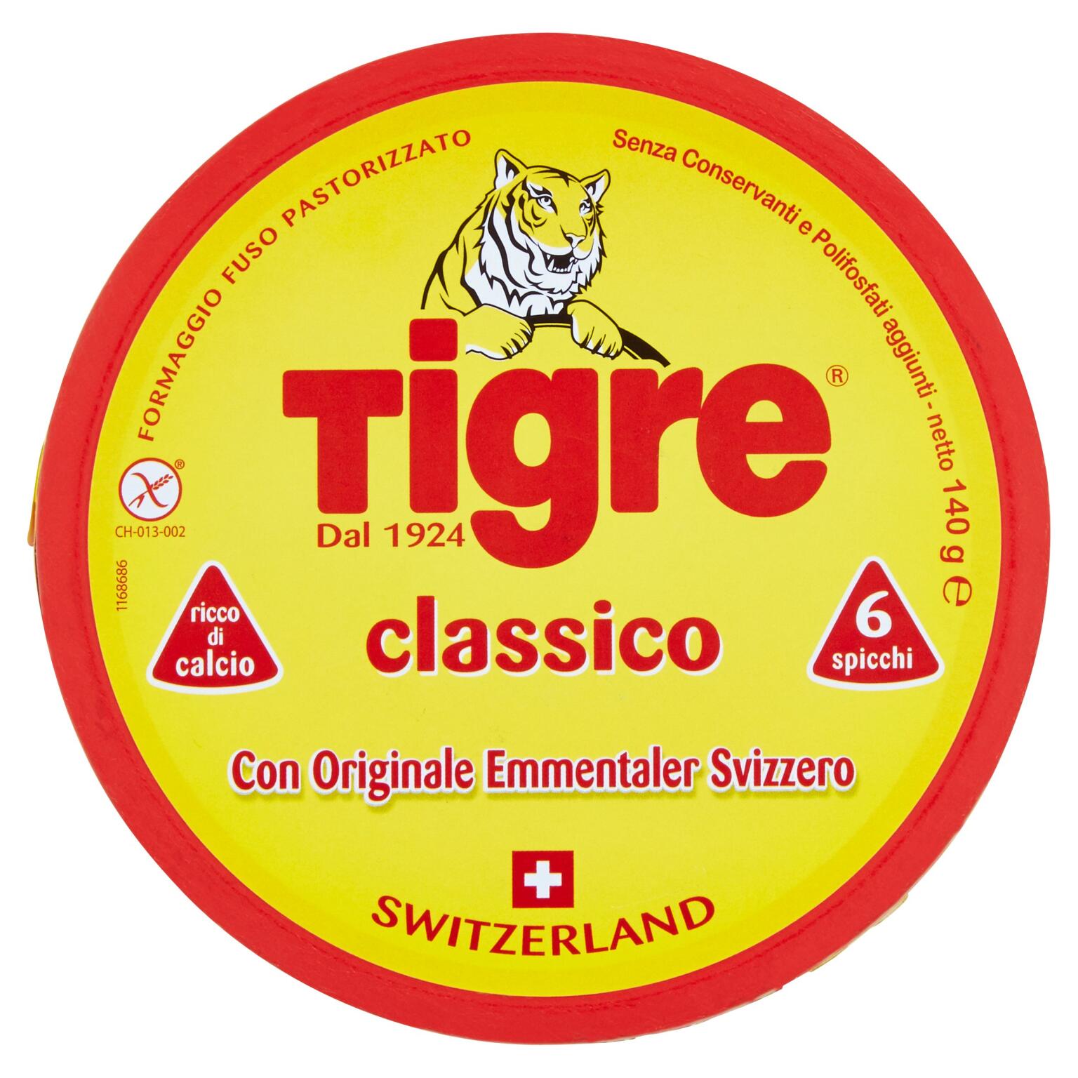 Spicchi formaggio fuso pastorizzato duo emmentalerSvizzero 12 pezzi 280g Tigre