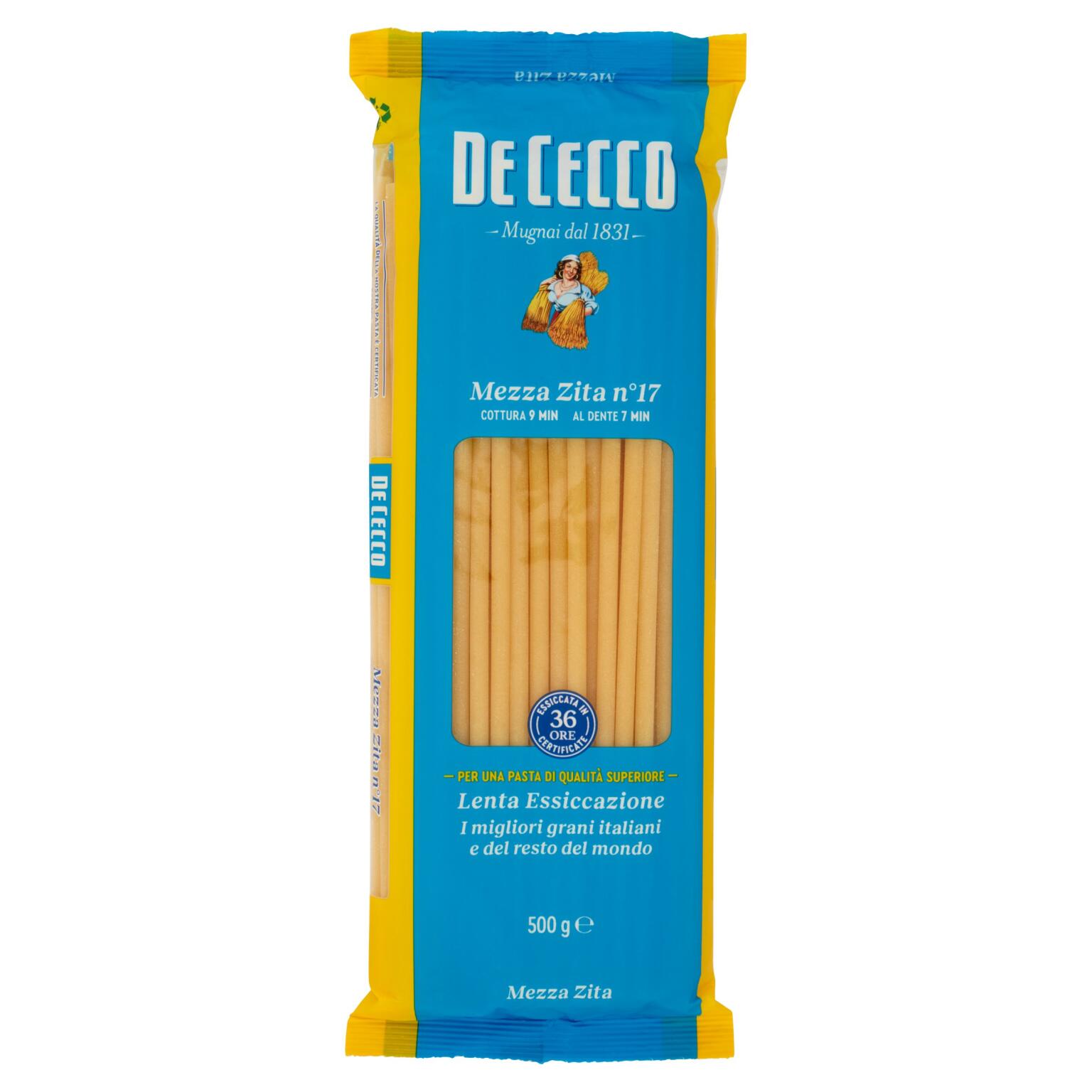 Pasta di semola di grano duro mezza zita n°17 500g De Cecco