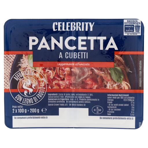 Pancetta cubetti affumicata 100gx2 Celebrity