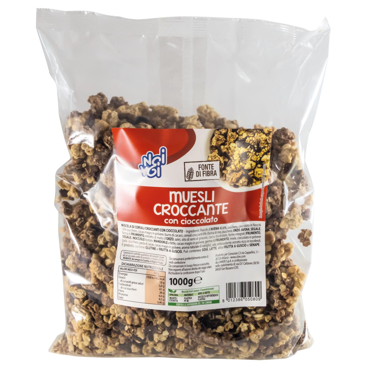 Muesli croccante con cioccolato 1kg Noi&Voi