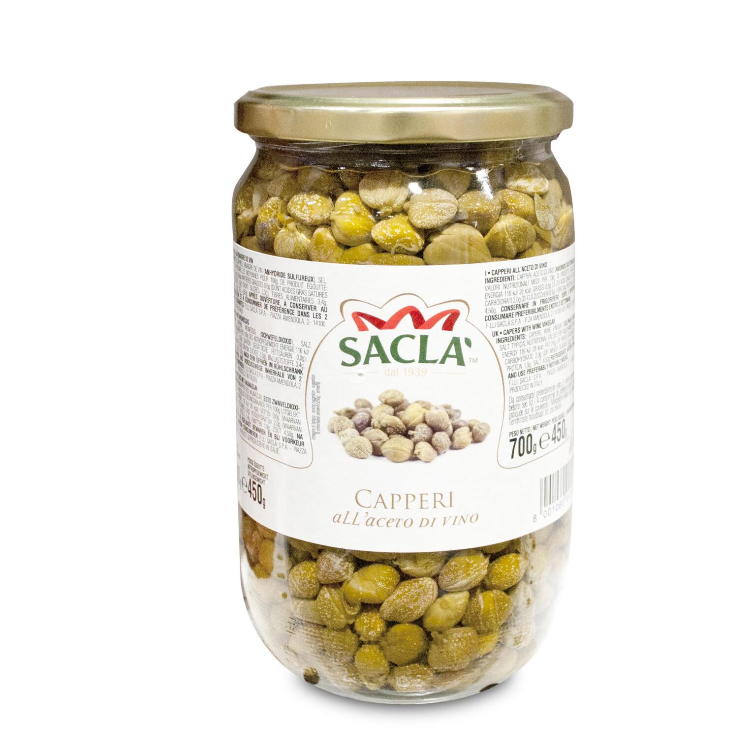 Capperi all'aceto di vino 700g