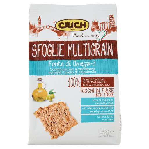 Sfoglie Multigrain con olio evo ,semi di chia e amaranto soffiato 150g Crich