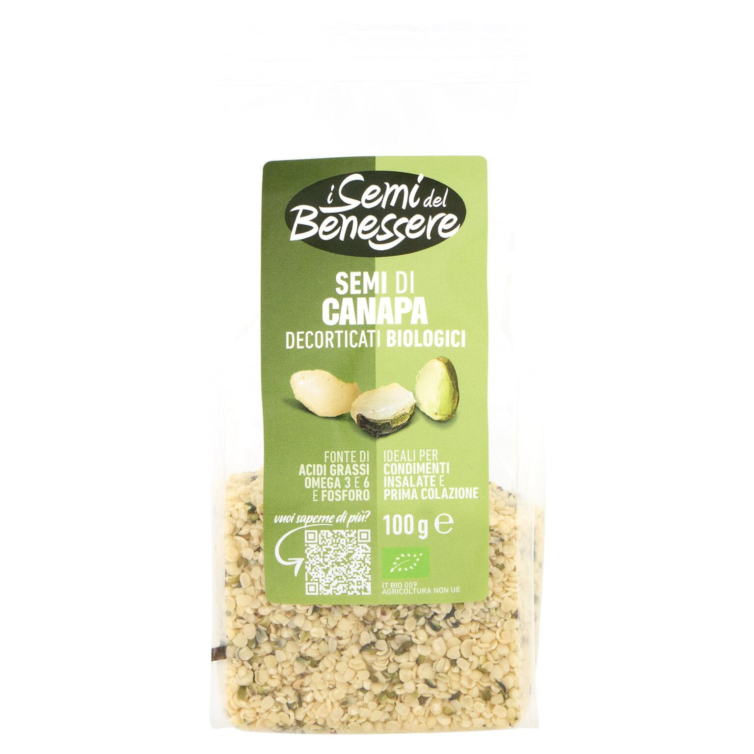 Semi di canapa biologici decorticati 100g Biobon