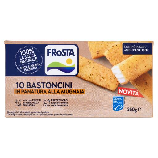 Bastoncini di merluzzo in panatura alla mugnaia da 10pz 250g Frosta