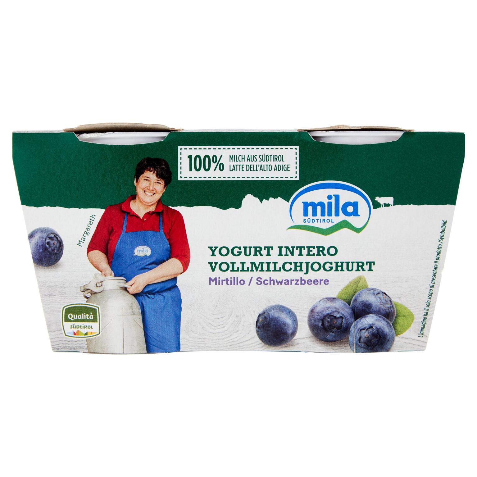 Yogurt intero mirtillo 2x125g Mila