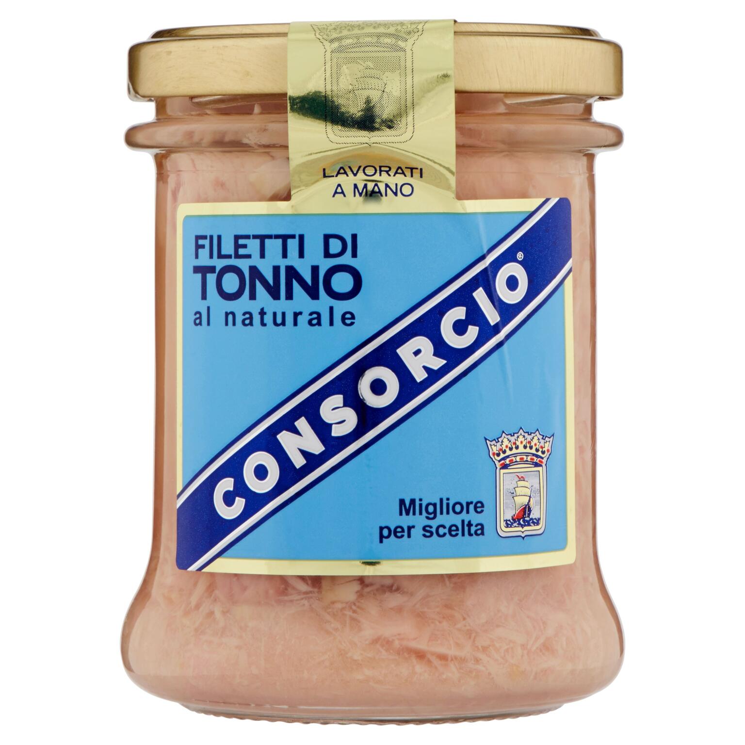 Filetto di Tonno al naturale in vaso vetro 190g Consorcio