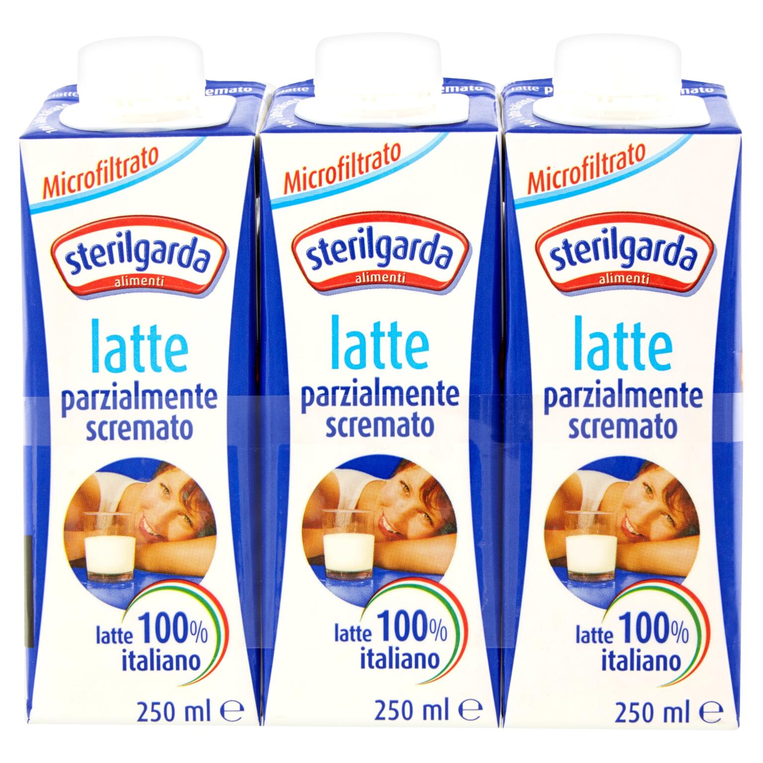 Latte parzialmente scremato uht 100%italiano 3x250ml Sterilgarda