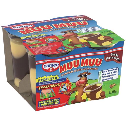 Muu Muu Budino al Cioccolato 4x115g Cameo