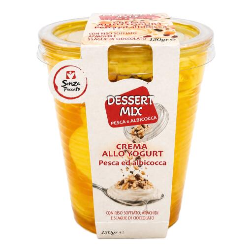 Dessert crema allo yogurt pesca & albicocca 150 senza glutine