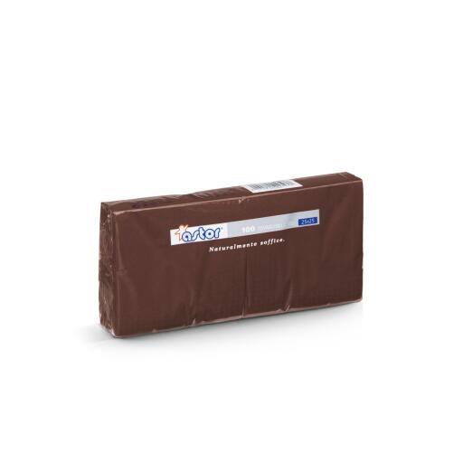 100 Tovaglioli 2 veli marrone 25x25cm da 100pz Astor