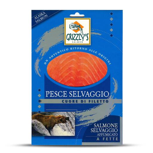 Salmone selvaggio affumicato a fette cuore di filetto 100g Grizzly's