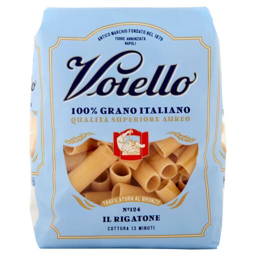 Rigatoni romani pasta di semola di grano duro trafilata bronzo n°124 500g Voiello
